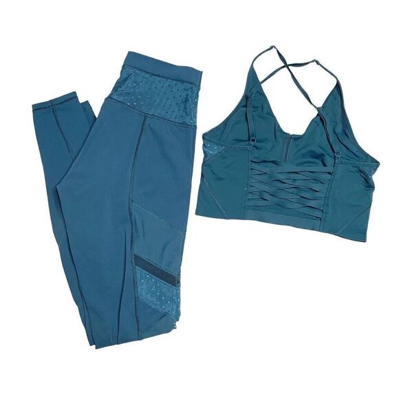 Lululemon Bonded Longline Sports Bra & Just Breathe Pant Set Alberta Lake Size 6 - Picture 6 of 14